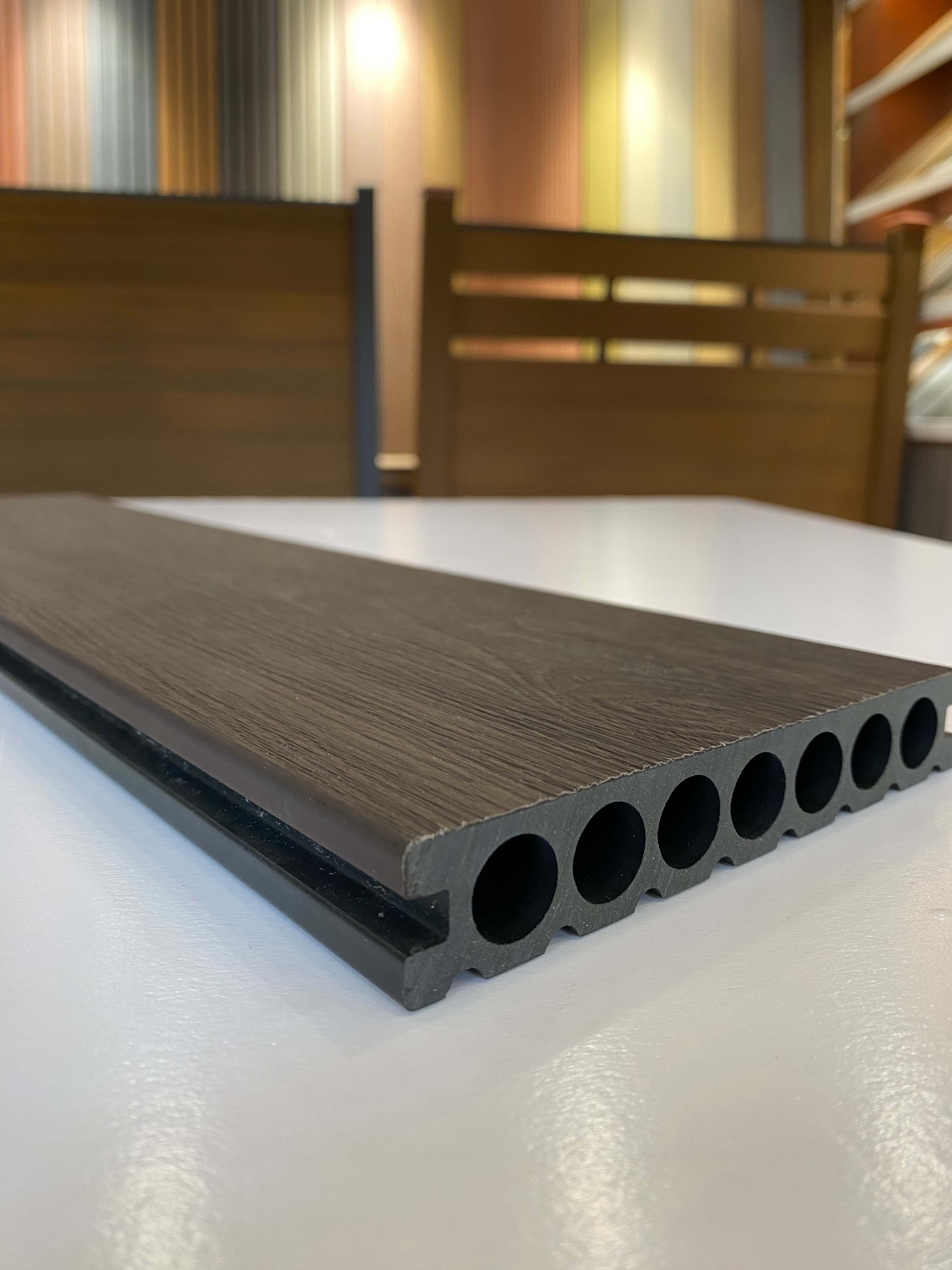 WPC round hole flooring for outdoor use