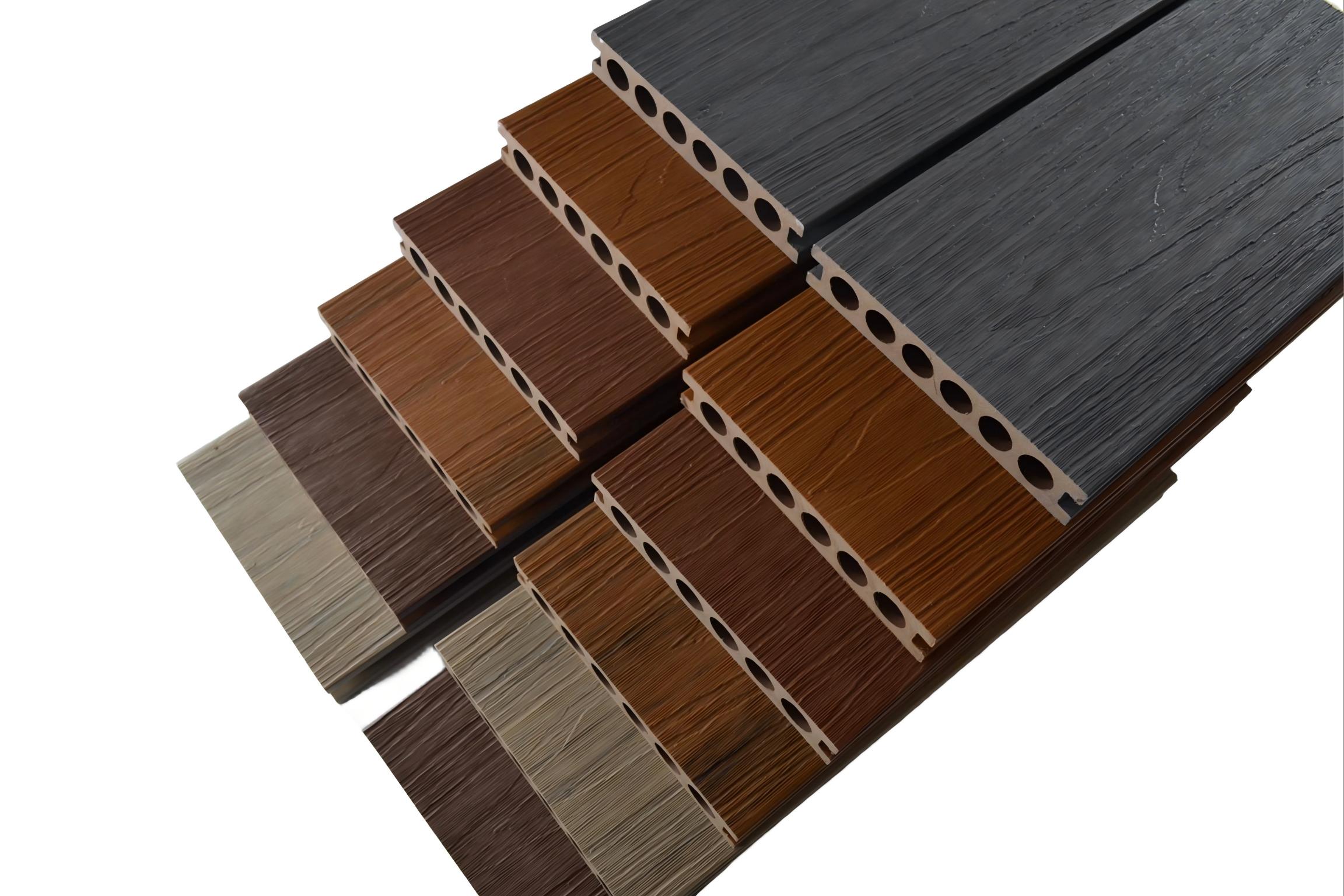 Co-extruded circular hole flooring