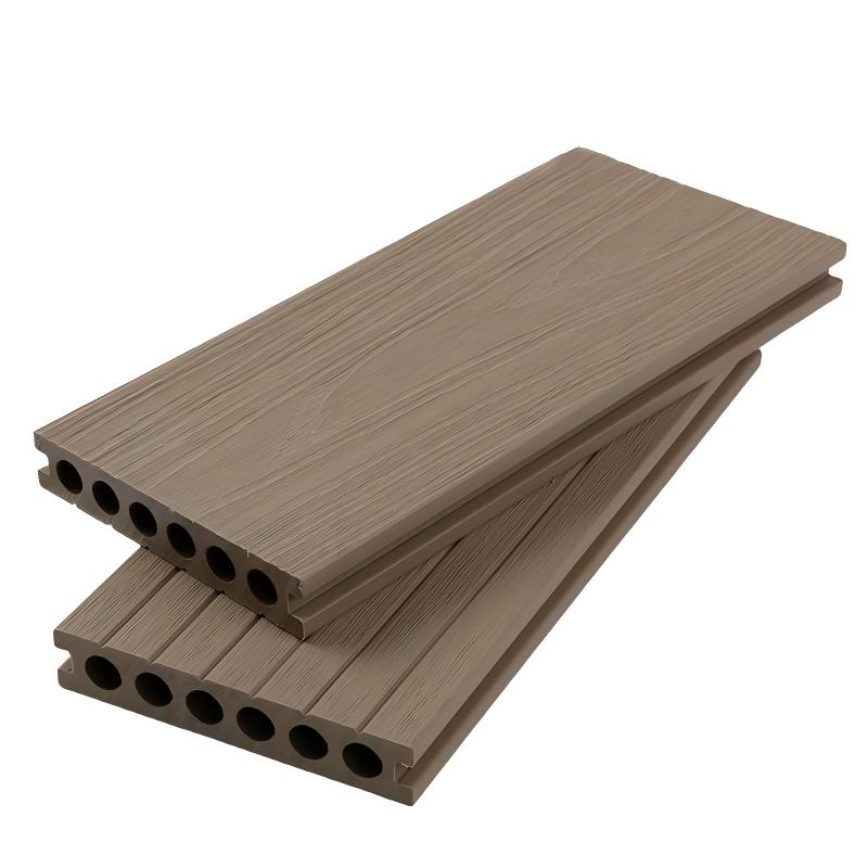 Co extruded WPC wood plastic composite flooring close up